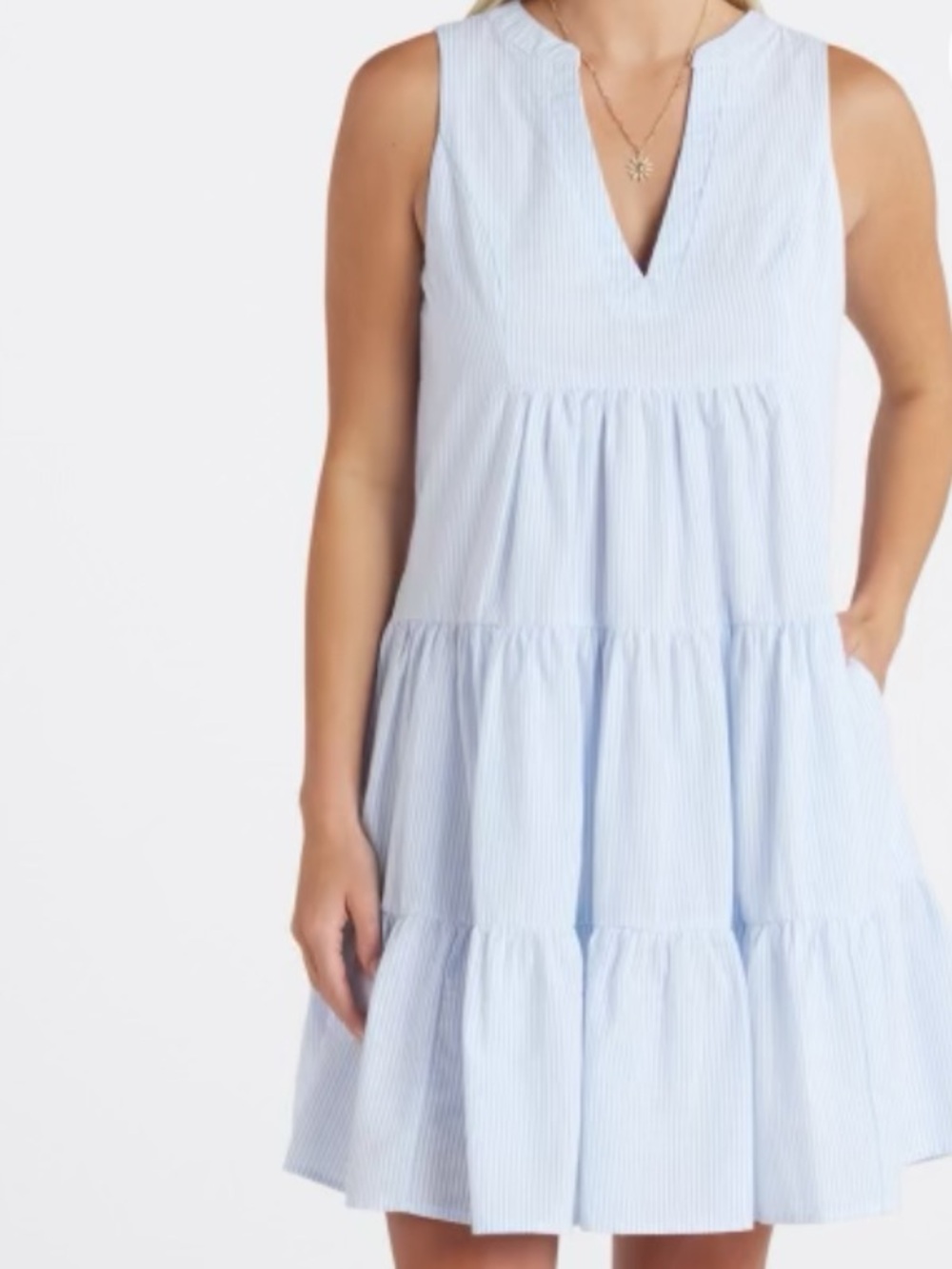Few Moda Miller Seersucker Dress - Light Blue